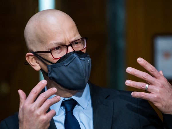 UNITED STATES - MARCH 04: Colin H. Kahl, nominee for Defense undersecretary for policy, is seen before his Senate Armed Services Committee confirmation hearing in Dirksen Building on Thursday, March 4, 2021. (Photo By Tom Williams/CQ Roll Call)