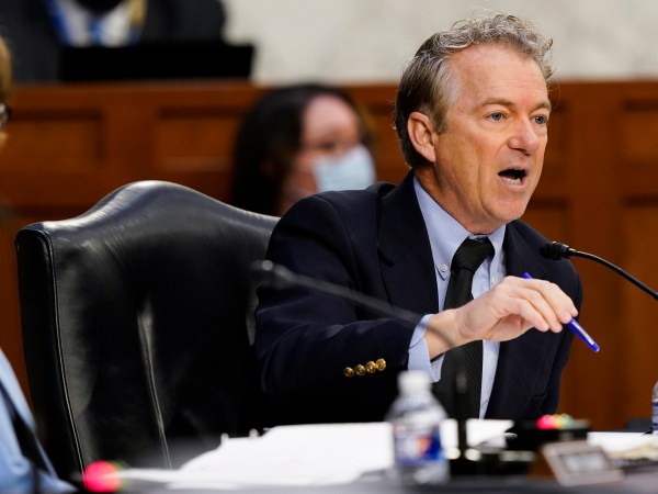 Sen. Rand Paul, R-Ky., speaks during a Senate Health, Education, Labor and Pensions Committee hearing on the federal coronavirus response on Capitol Hill in Washington, Thursday, March 18, 2021. (AP Photo/Susan Walsh, Pool)