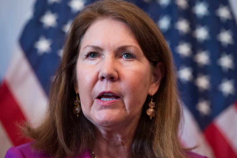 UNITED STATES - MAY 22: Rep. Ann Kirkpatrick, D-Ariz., speaks at a news conference in Cannon Building to announce a legislative package that will help the Veterans Affairs Department eliminate the backlog of veteran's claims by 2015.(Photo By Tom Williams/CQ Roll Call)