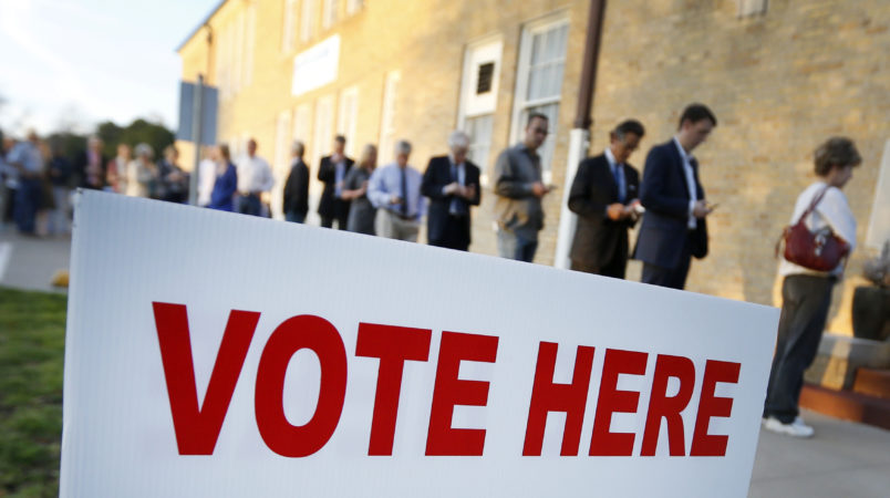 FORT WORTH, TX - MARCH 1: Voters line up to cast their ballots on Super Tuesday March 1, 2016 in Fort Worth, Texas. (Photo by Ron Jenkins/Getty Images)