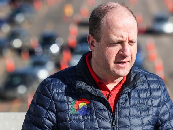DENVER, CO - JANUARY 30: Colorado governor Jared Polis speaks to the media at a mass COVID-19 vaccination event on January 30, 2021 in Denver, Colorado. UCHealth, Colorado’s largest healthcare provider, plans to vaccinate 10,000 seniors over 70 during the drive-up event this weekend. (Photo by Michael Ciaglo/Getty Images)