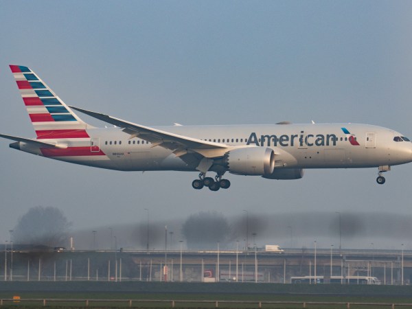 American Airlines Boeing 787 Dreamliner aircraft as seen flying and arriving early morning, on final approach landing at Amsterdam Schiphol Internation Airport AMS EHAM. The advanced modern wide-body B787 airplane has the registration N806AA and is powered by 2x GE jet engines. American is a US carrier based in Fort Worth in Texas, it is the largest airline in the world by fleet size and passengers carried, member of Oneworld aviation alliance.  The world aviation passenger traffic numbers fell because of the travel restrictions and the safety measures such as lockdowns, quarantine etc due to the Covid-19 Coronavirus pandemic that hit hard the aviation industry. Amsterdam, Netherlands on April 1, 2021 (Photo by Nicolas Economou/NurPhoto)