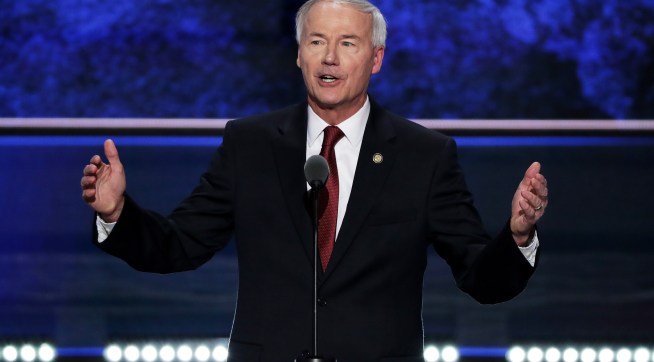 CLEVELAND, OH - JULY 19:  on the second day of the Republican National Convention on July 19, 2016 at the Quicken Loans Arena in Cleveland, Ohio. Republican presidential candidate Donald Trump received the number of votes needed to secure the party's nomination. An estimated 50,000 people are expected in Cleveland, including hundreds of protesters and members of the media. The four-day Republican National Convention kicked off on July 18.  (Photo by Alex Wong/Getty Images)