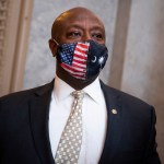 UNITED STATES - MARCH 04: Sen. Tim Scott, R-S.C., is seen outside the chamber as the Senate votes to open debate on the coronavirus relief package on Thursday, March 4, 2021. (Photo By Tom Williams/CQ Roll Call)