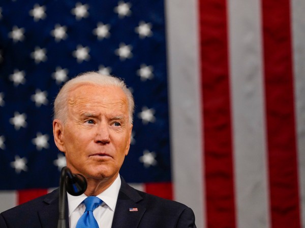 WASHINGTON, DC - APRIL 28: President Joe Biden addresses a joint session of Congress, on Wednesday, April 28, 2021. Biden spoke to a nation seeking to emerge from twin crises of pandemic and economic slide in his first speech to a joint session of Congress. (Melina Mara/The Washington Post)