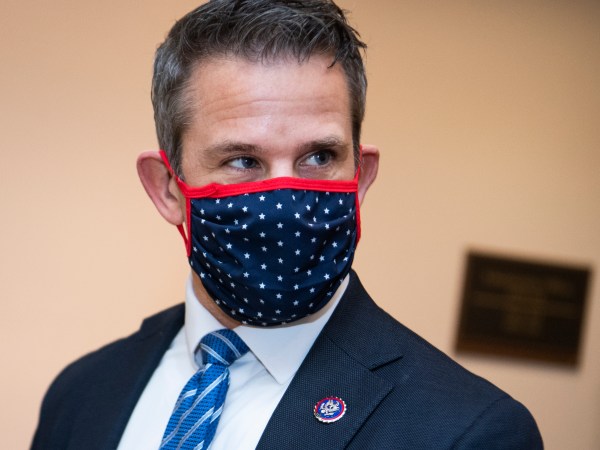 UNITED STATES - MAY 12: Rep. Adam Kinzinger, R-Ill., is seen in the Capitol Visitor Center before House Republicans voted to remove Rep. Liz Cheney, R-Wyo., from the position of House Republican Conference Chair on Wednesday, May 12, 2021. (Photo By Tom Williams/CQ Roll Call)