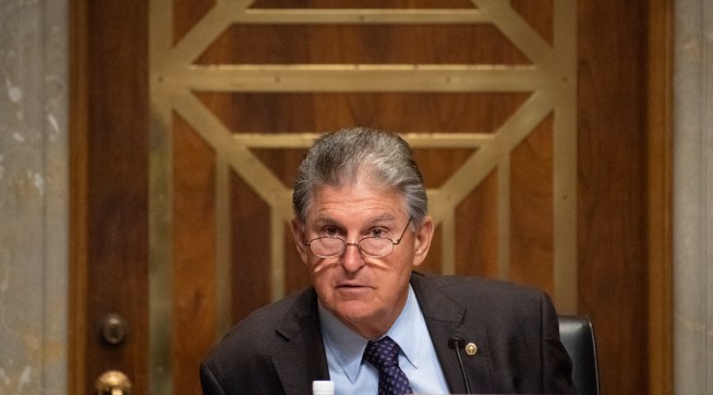 UNITED STATES - May 27: Chairman Joe Manchin, D-W. Va., speaks during the Senate Energy and Natural Resources Committee markup to vote on pending nominations in Washington on Thursday, May 27, 2021. (Photo by Caroline Brehman/CQ Roll Call)