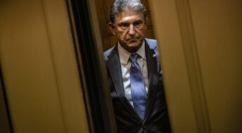 WASHINGTON, DC - JUNE 08: Senator Joe Manchin (D-WV) heads to a vote in the Senate at the U.S. Capitol on June 8, 2021 in Washington, DC. The spotlight on Sen. Manchin grew even brighter after declaring that he will vote against the Democrats voting rights bill, the For the People Act, in his op-ed that was published in the Charleston Gazette-Mail over the weekend. (Photo by Samuel Corum/Getty Images)
