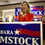 VIRGINIA, UNITED STATES - NOVEMBER 4:  Congressional Candidate Barbara Comstock speaks to her supporters after her win at her victory party in Ashburn, Virginia on November 4, 2014. (Photo by Samuel Corum/Anadolu Agency/Getty Images)