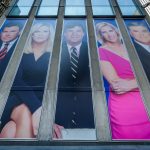 MANHATTAN, NEW YORK, NY, UNITED STATES - 2019/03/13: Giant portraits of the news achors at Fox News  hearquarters building in New York City. (Photo by Erik McGregor/LightRocket via Getty Images)