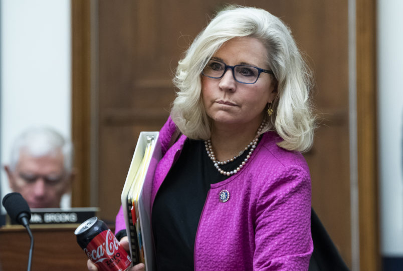 UNITED STATES - JUNE 23: Rep. Liz Cheney, R-Wyo., arrives for the House Armed Services Committee hearing titled “The Fiscal Year 2022 National Defense Authorization Budget Request from the Department of Defense,” in Rayburn Building on Wednesday, June 23, 2021. Defense Secretary Lloyd J. Austin III, and General Mark A. Milley, chairman of the Joint Chiefs of Staff, testified. (Photo By Tom Williams/CQ Roll Call)