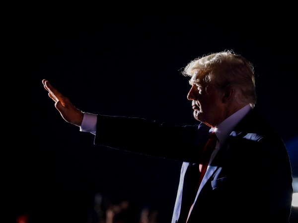 SARASOTA, FL - JULY 03: Former U.S. President Donald Trump leaves after a rally on July 3, 2021 in Sarasota, Florida. Co-sponsored by the Republican Party of Florida, the rally marks Trump's further support of the MAGA agenda and accomplishments of his administration. (Photo by Eva Marie Uzcategui/Getty Images)
