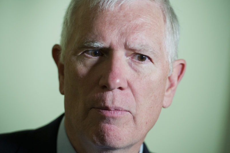 UNITED STATES - MAY 17: Rep. Mo Brooks, R-Ala., talks with reporters after a meeting of the House Republican Conference in the Capitol, May 17, 2016. (Photo By Tom Williams/CQ Roll Call)