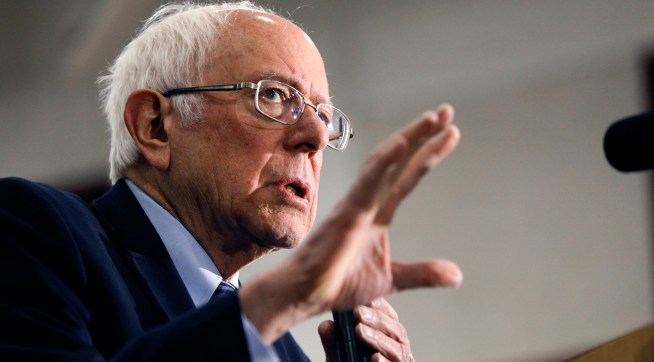 DEARBORN, MI - MARCH 07: Democratic presidential candidate Sen. Bernie Sanders (I-VT) speaks at a campaign rally at Salina Intermediate School on March 7, 2020 in Dearborn, Michigan. (Photo by Bill Pugliano/Getty Images)