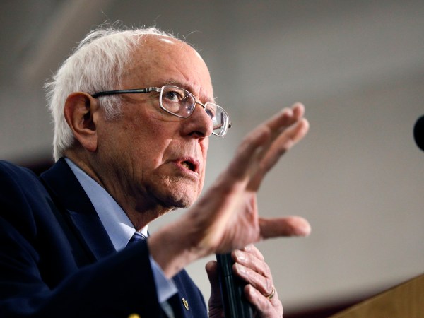 DEARBORN, MI - MARCH 07: Democratic presidential candidate Sen. Bernie Sanders (I-VT) speaks at a campaign rally at Salina Intermediate School on March 7, 2020 in Dearborn, Michigan. (Photo by Bill Pugliano/Getty Images)