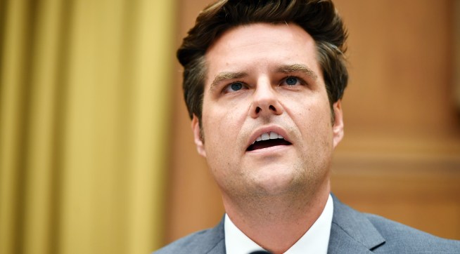 Rep. Matt Gaetz, R-FL, speaks during the House Judiciary Subcommittee on Antitrust, Commercial and Administrative Law hearing on “Online Platforms and Market Power” in the Rayburn House office Building on Capitol Hill in Washington, DC on July 29, 2020.  POOL