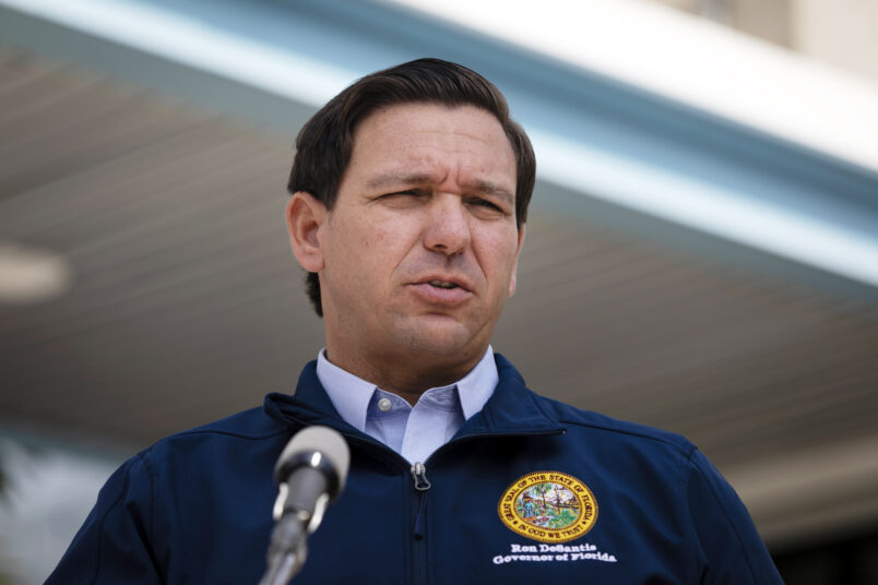 MIAMI, FL - AUGUST 29: Governor Ron DeSantis gives a briefing regarding Hurricane Dorian to the media at National Hurricane Center on August 29, 2019 in Miami, Florida. (Photo by Eva Marie Uzcategui/Getty Images)