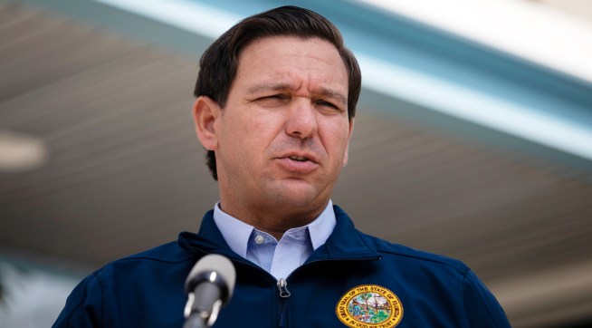 MIAMI, FL - AUGUST 29: Governor Ron DeSantis gives a briefing regarding Hurricane Dorian to the media at National Hurricane Center on August 29, 2019 in Miami, Florida. (Photo by Eva Marie Uzcategui/Getty Images)
