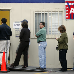 AUSTIN, TX -  FEBRUARY  19:  Early voting began today across Texas ahead of the presidential primaries taking place on Tuesday, March 4, 2008. (Photo by Ben Sklar/Getty Images)