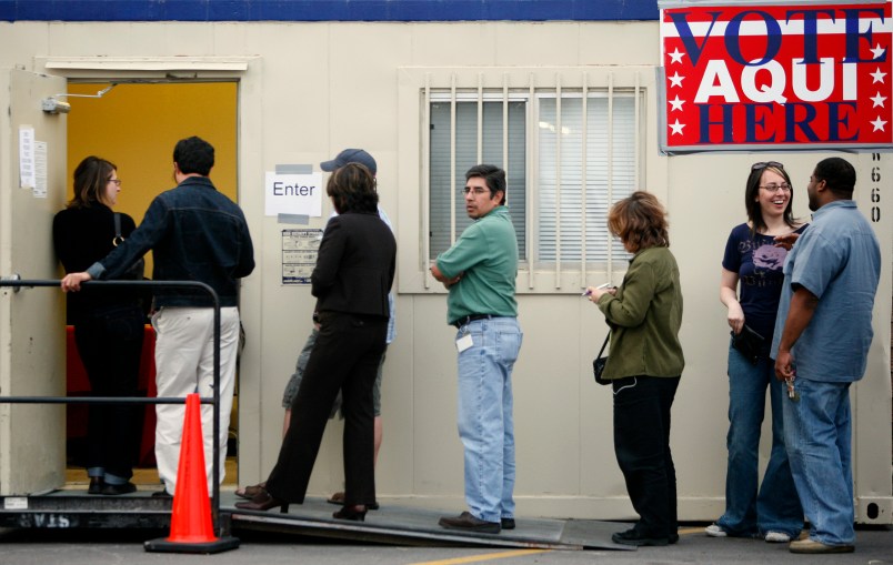 AUSTIN, TX -  FEBRUARY  19:  Early voting began today across Texas ahead of the presidential primaries taking place on Tuesday, March 4, 2008. (Photo by Ben Sklar/Getty Images)