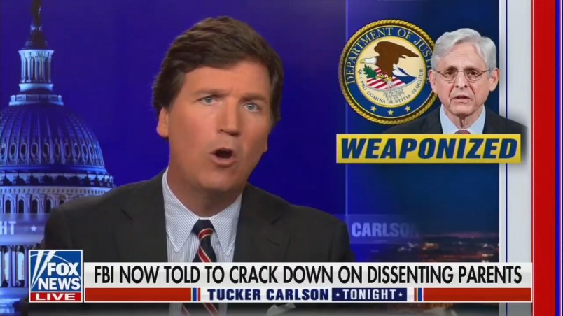 Tucker Carlson Garland Memo threats at teachers