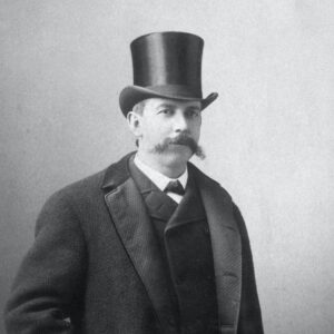 Edward Wyllis Scripps wears a top hat for a portrait. Scripps founded the first major newspaper chain in the United States and the United Press syndicate.
