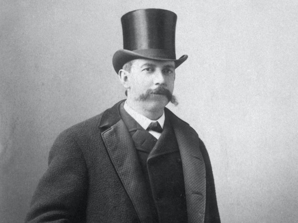Edward Wyllis Scripps wears a top hat for a portrait. Scripps founded the first major newspaper chain in the United States and the United Press syndicate.