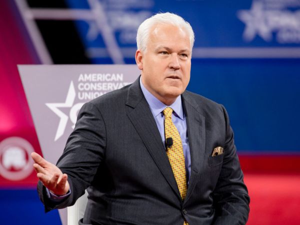 NATIONAL HARBOR, MD - FEBRUARY 28: Matt Schlapp (L), Chairman of the American Conservative Union, hosts a conversation with Laura Trump (not pictured), President Donald Trumps daughter in-law and member of his 2020 reelection campaign, and Brad Parscale (not pictured), campaign manager for Trump's 2020 reelection campaign, during the Conservative Political Action Conference 2020 (CPAC) hosted by the American Conservative Union on February 28, 2020 in National Harbor, MD. (Photo by Samuel Corum/Getty Images) *** Local Caption *** Matt Schlapp