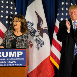 UNITED STATES - JANUARY 18 - Former Alaska Gov. Sarah Palin speaks as she endorses Republican presidential candidate Donald Trump at a campaign stop, Tuesday, Jan. 19, 2016, in Ames, Iowa. (Photo By Al Drago/CQ Roll Call)