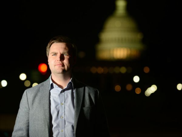 WASHINGTON, DC - JANUARY 27: J.D. Vance, author of the book "Hillbilly Elegy," poses for a portrait photograph near the US Capitol building in Washington, D.C., January 27, 2017. Vance has become the nation's go-to angry, white, rural translator. The book has sold almost half a million copies since late June. Vance, a product of rural Ohio, a former Marine and Yale School grad, has the nation's top-selling book. He's become a CNN commentator, in-demand speaker, and plans to move back to Ohio from SF where he's worked as a principal in an investment firm. (Photo by Astrid Riecken For The Washington Post)