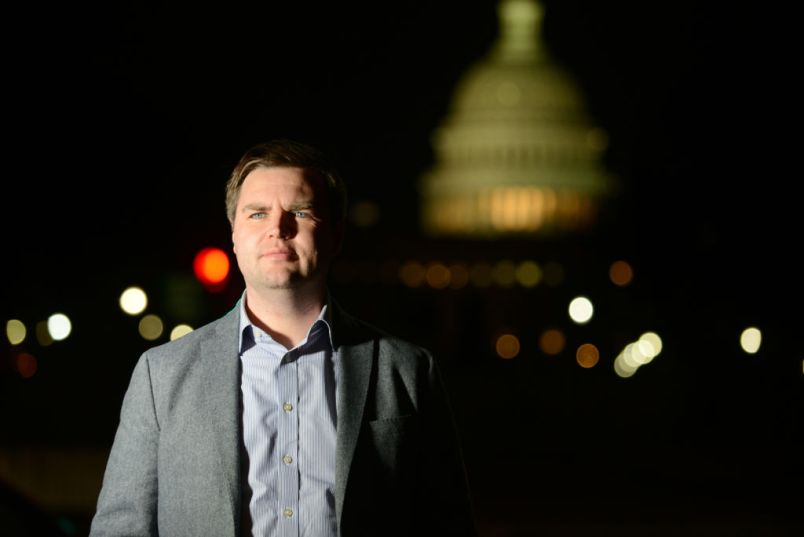 WASHINGTON, DC - JANUARY 27: J.D. Vance, author of the book "Hillbilly Elegy," poses for a portrait photograph near the US Capitol building in Washington, D.C., January 27, 2017. Vance has become the nation's go-to angry, white, rural translator. The book has sold almost half a million copies since late June. Vance, a product of rural Ohio, a former Marine and Yale School grad, has the nation's top-selling book. He's become a CNN commentator, in-demand speaker, and plans to move back to Ohio from SF where he's worked as a principal in an investment firm. (Photo by Astrid Riecken For The Washington Post)