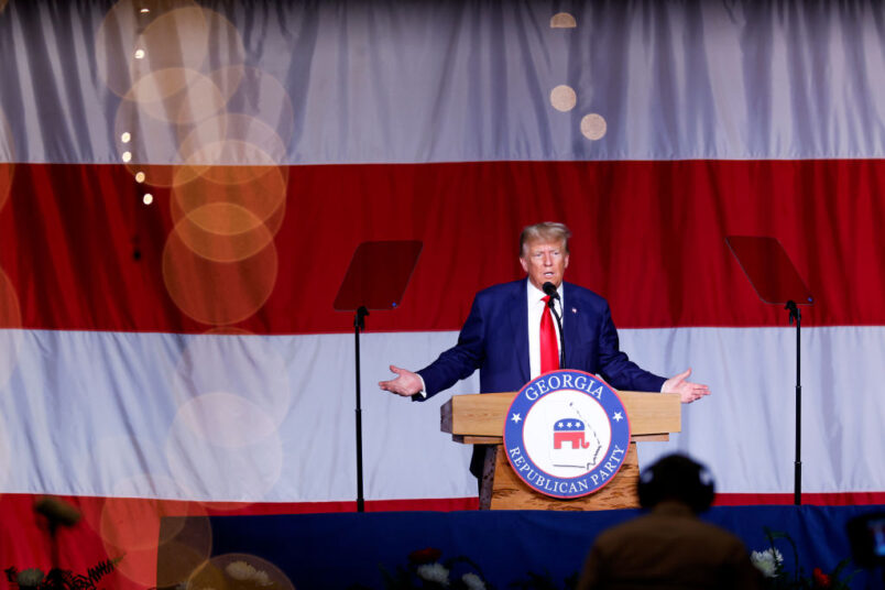 Donald Trump at a rally in Georgia.