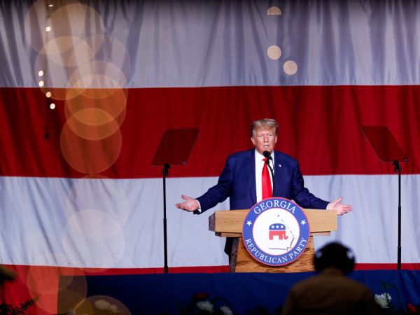 Donald Trump at a rally in Georgia.