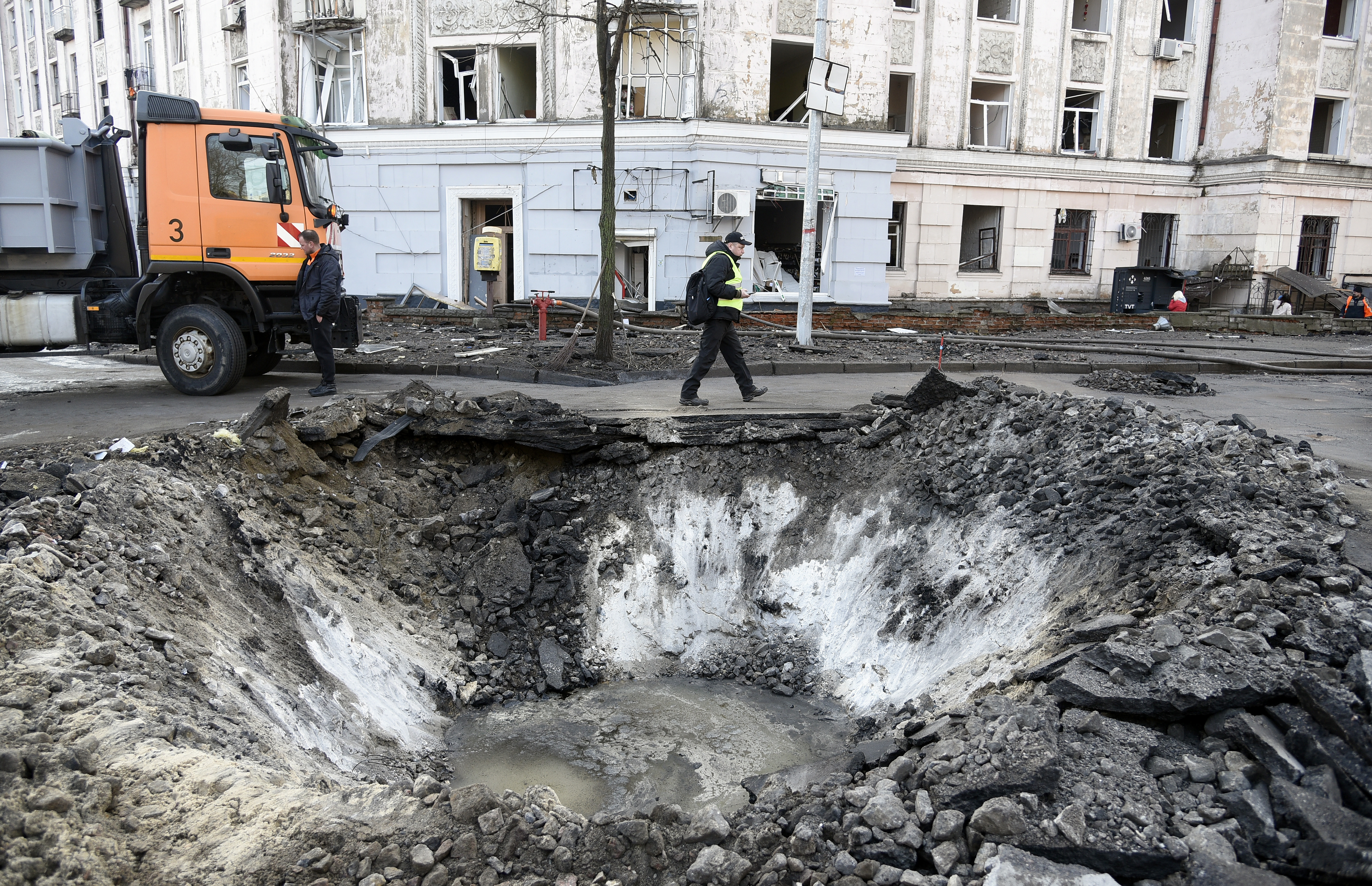 Les conséquences des bombardements russes à Kiev