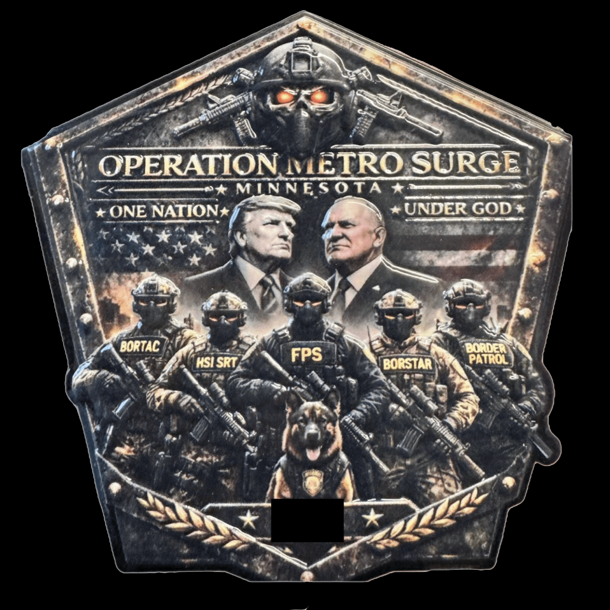 Staff At Minnesota Deportation Hub Received ‘Obscene’ Trump-Themed Challenge Coins Adorned With Skulls