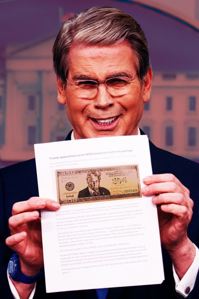 Bessent Forced to Defend Treasury’s Prep Work for a $250 Bill With Trump’s Face On It