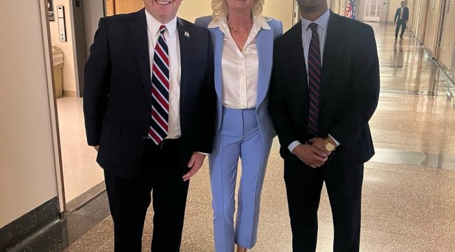 Ed Martin, Julie Kelly and Aakash Singh. X.com/@EagleEdMartin