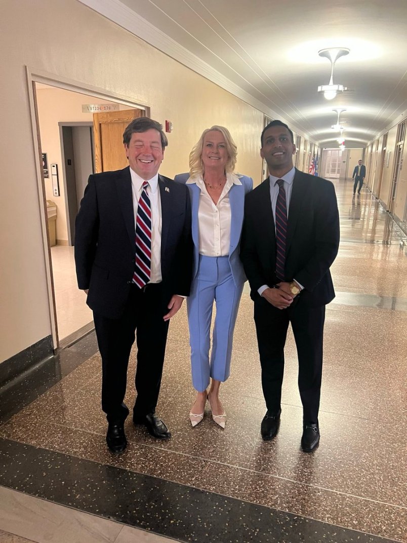 Ed Martin, Julie Kelly and Aakash Singh. X.com/@EagleEdMartin